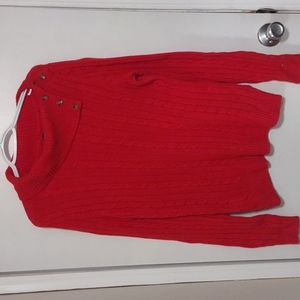 Tommy Hilfiger red asymmetrical sweater
